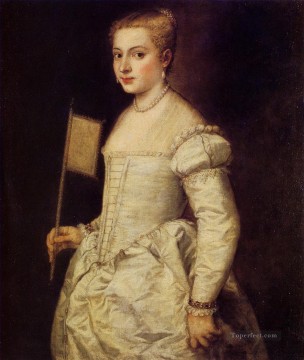  Titian Oil Painting - Woman in white 1555 Tiziano Titian